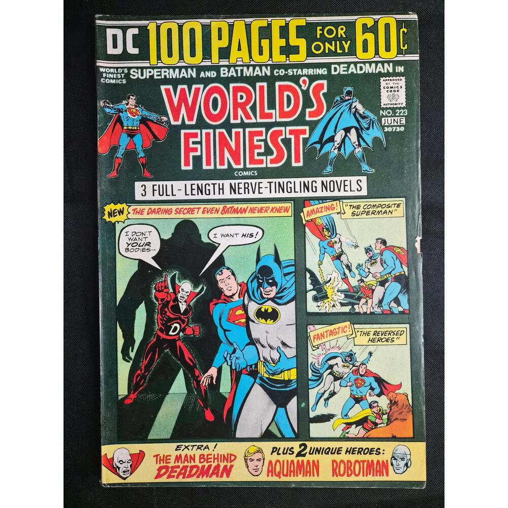 World's Finest Comics #223 1974 100 Pg Giant DC Comics Neal Adams/Nick Cardy VF